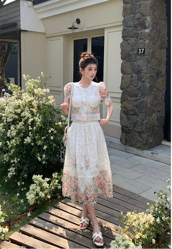 Primrose Embroidered Guipure Lace Two-Piece