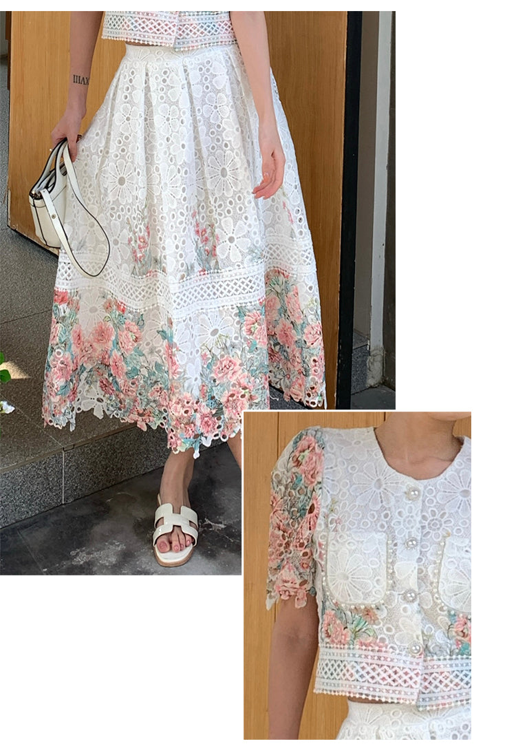 Primrose Embroidered Guipure Lace Two-Piece