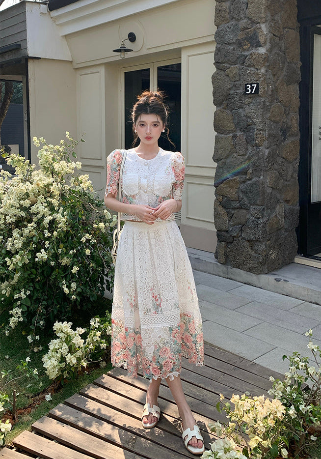Primrose Embroidered Guipure Lace Two-Piece