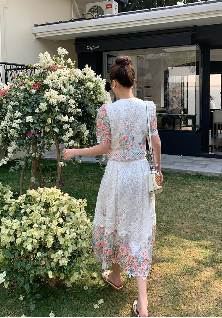 Primrose Embroidered Guipure Lace Two-Piece