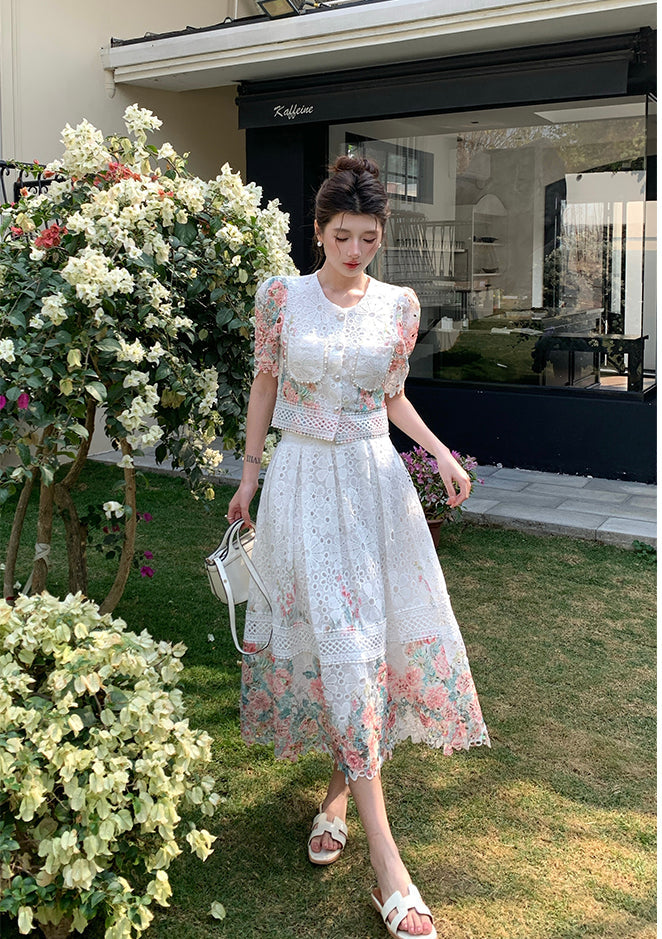 Primrose Embroidered Guipure Lace Two-Piece