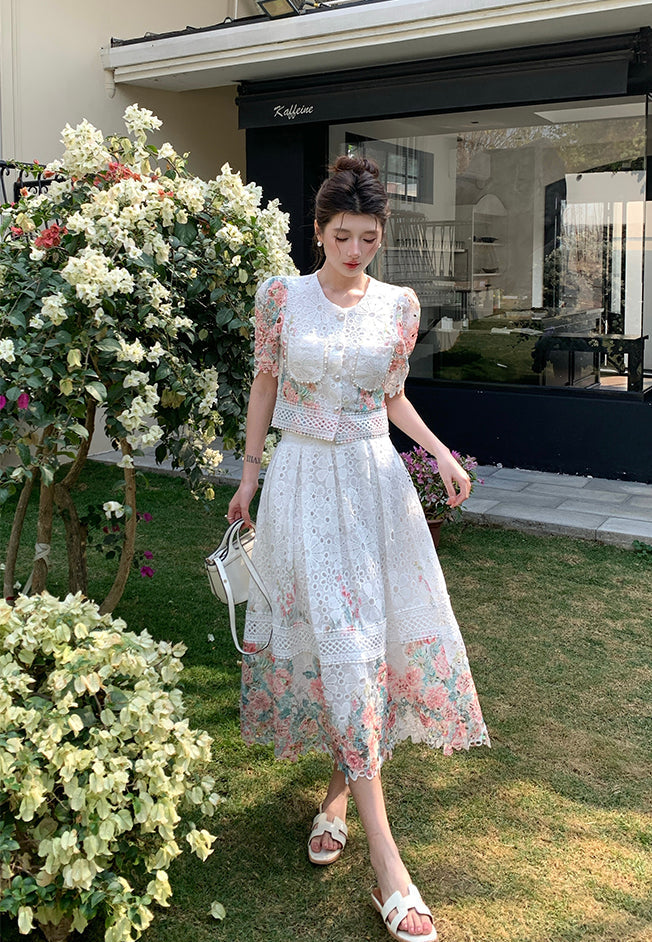 Primrose Embroidered Guipure Lace Two-Piece