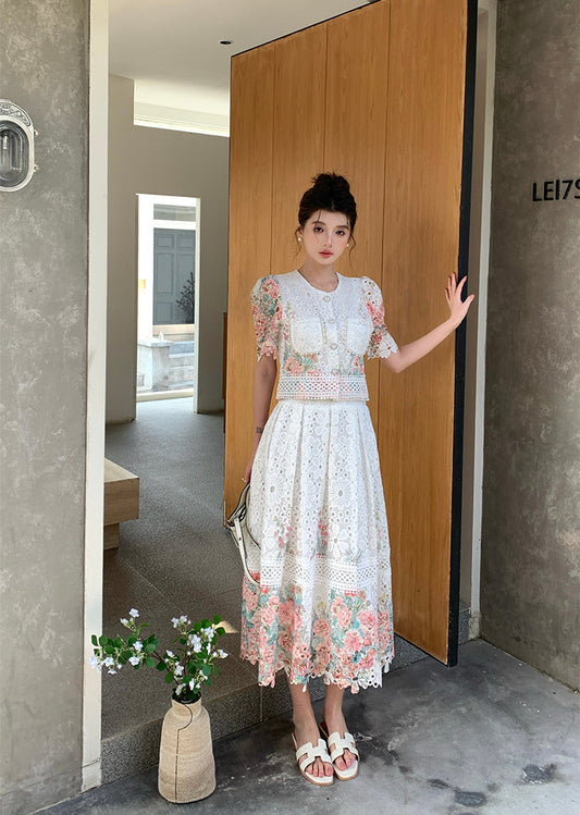 Primrose Embroidered Guipure Lace Two-Piece