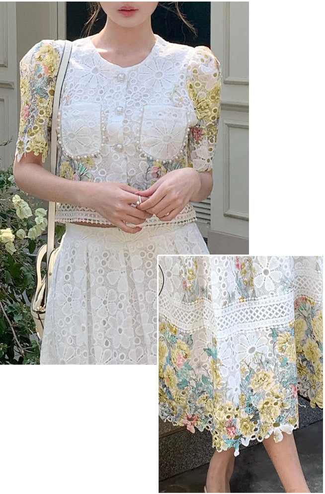 Primrose Embroidered Guipure Lace Two-Piece