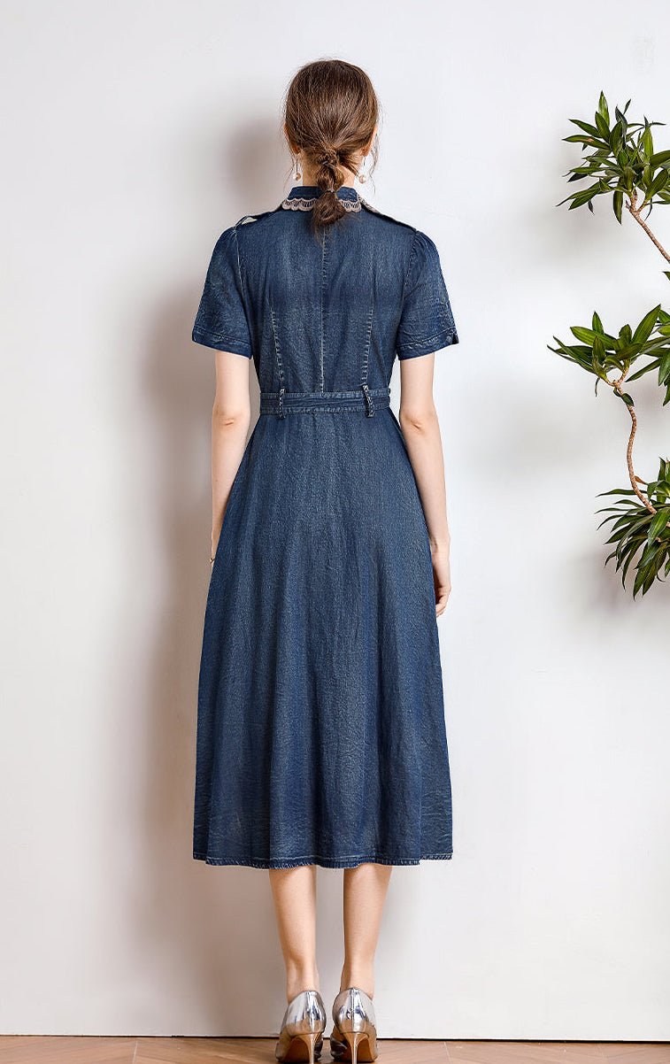 Chrysalis Butterfly Collar Denim Dress