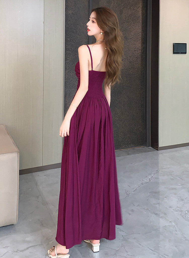 Elegant Twist Front Maxi Dress With High Slit