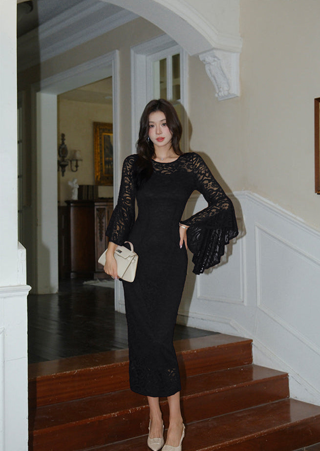 Evening Elegance Trumpet-Sleeve Gown