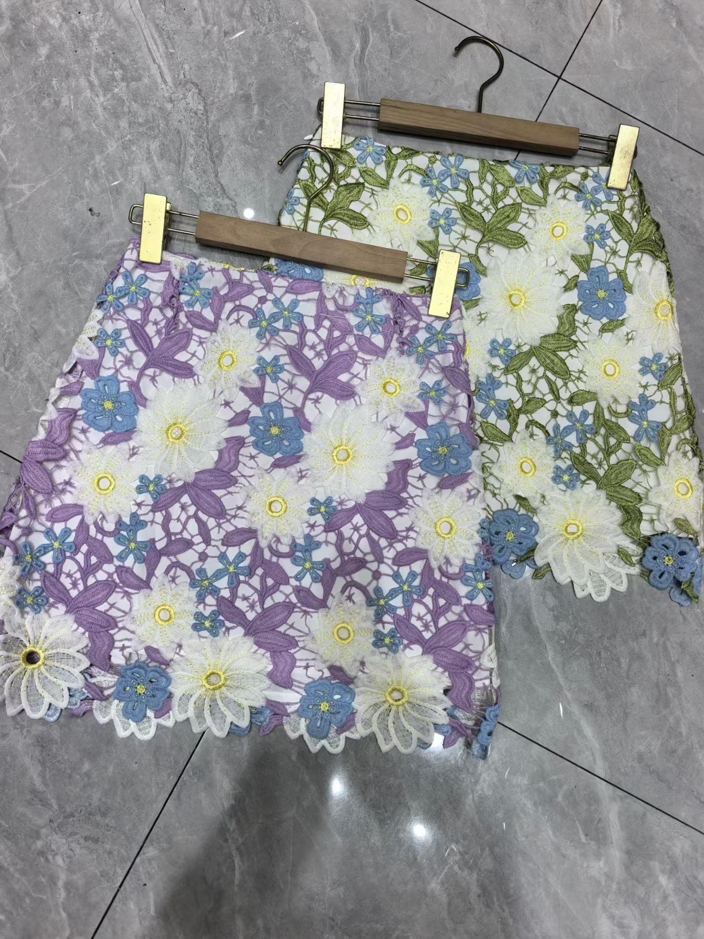 Daisy Chain Floral Lace Mini Skirt
