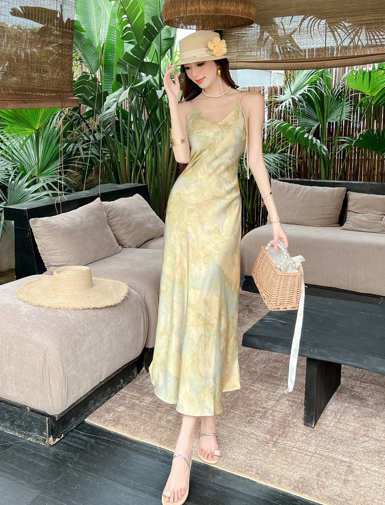 Floral Abstract Slip Dress