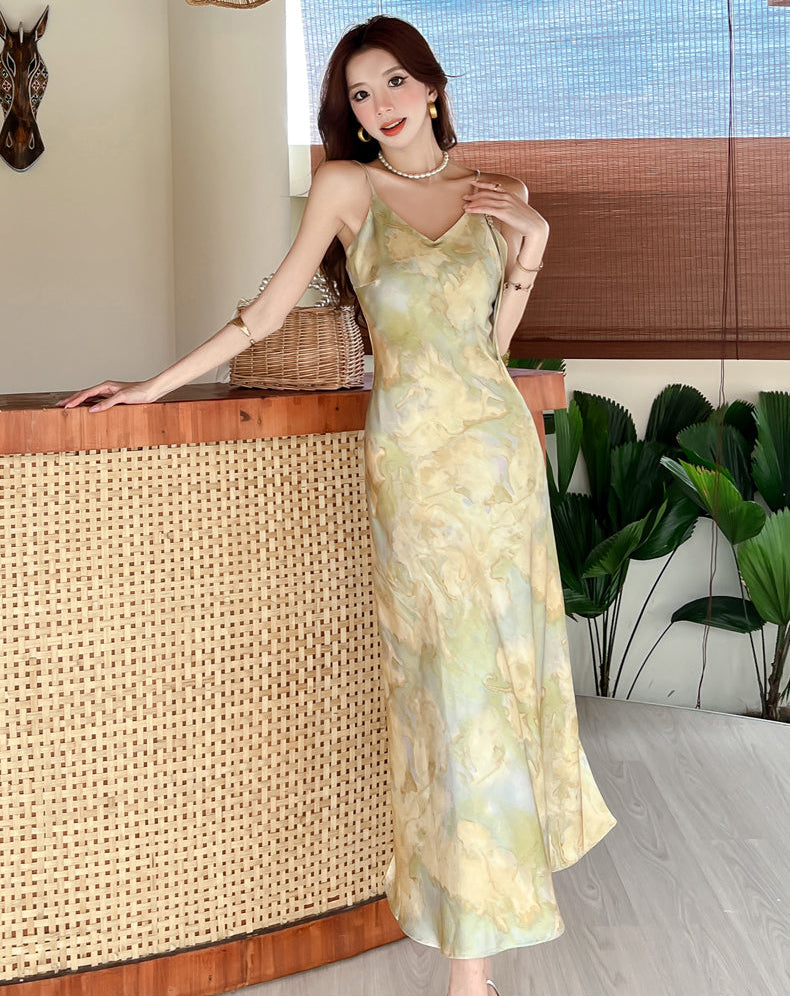 Floral Abstract Slip Dress