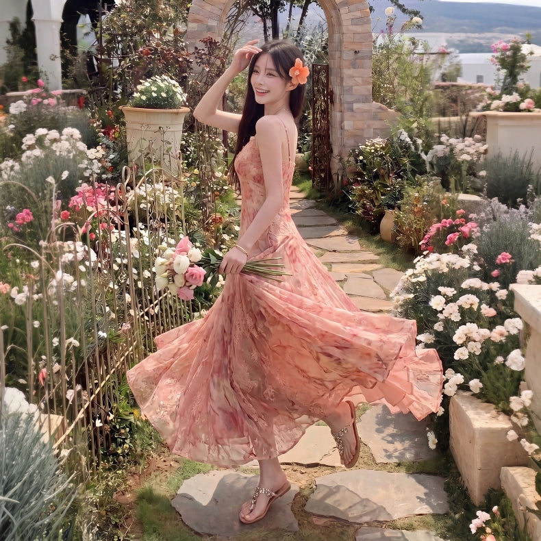 Floral Dream Watercolor Lace Maxi Dress