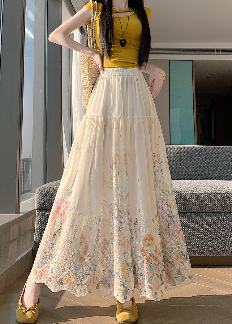 Floral Embroidered Maxi Skirt