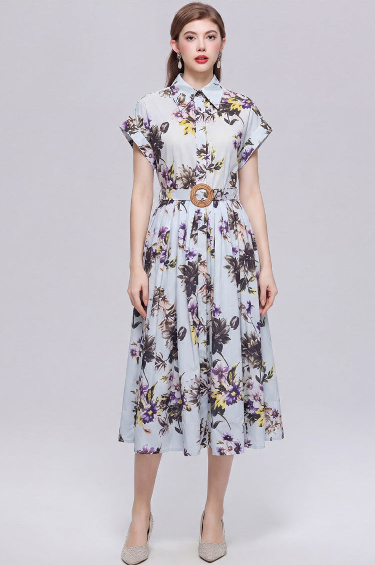 Lavender Breeze Floral Midi