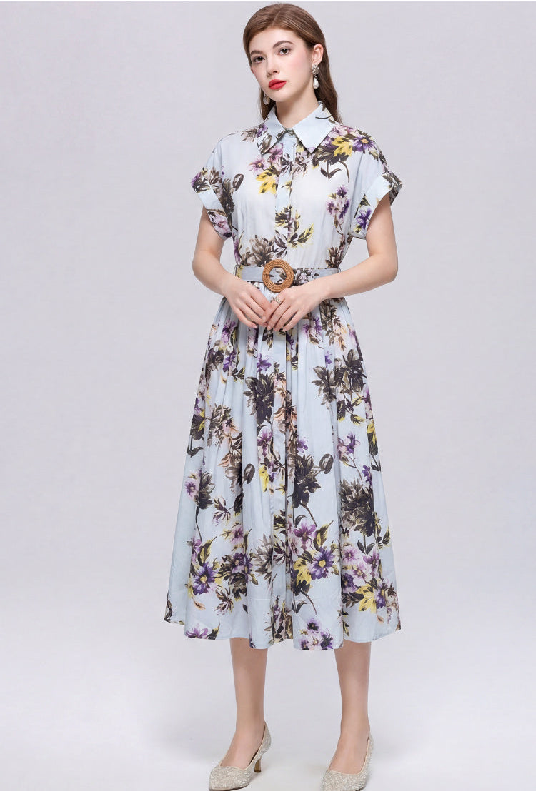 Lavender Breeze Floral Midi