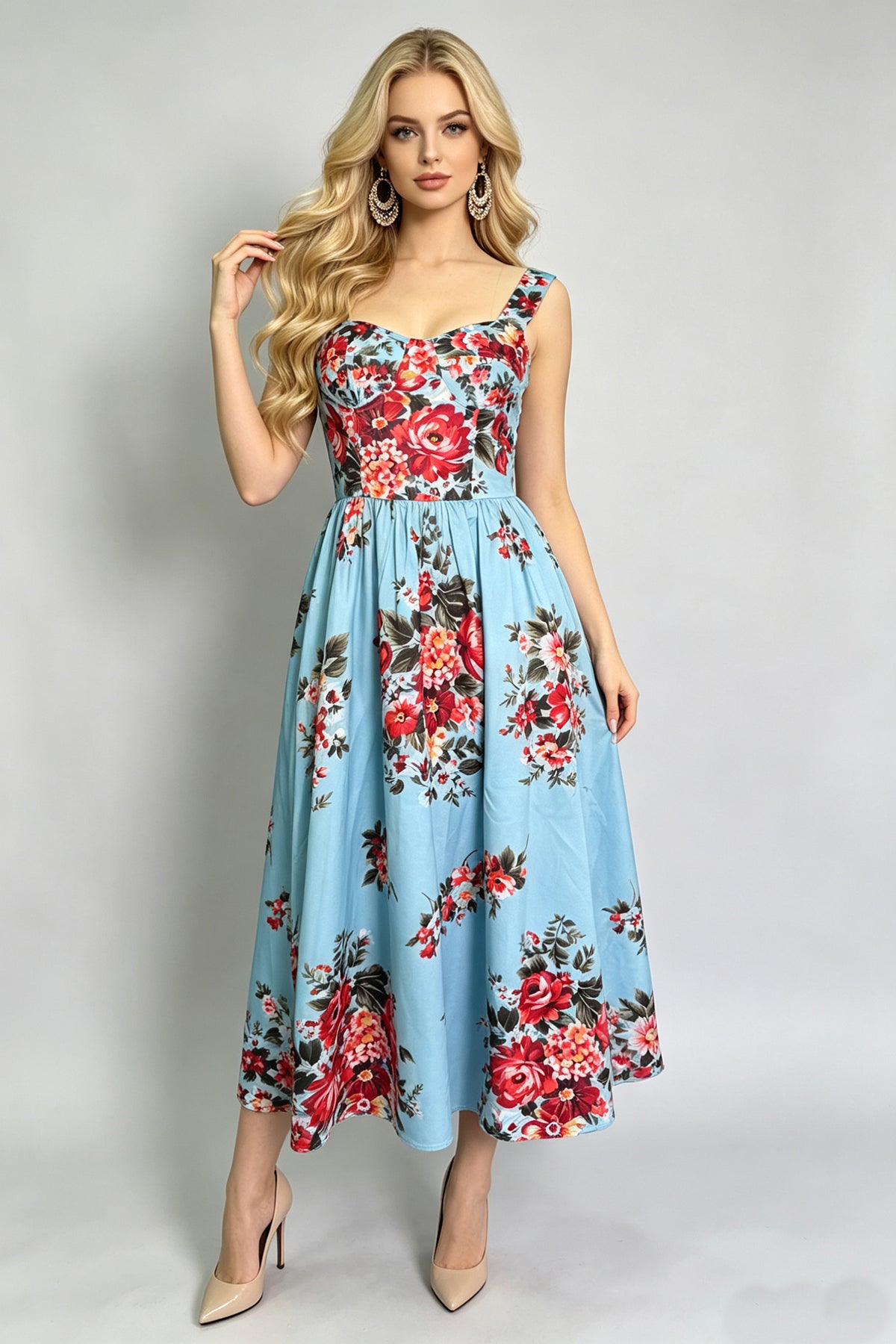 Scarlett Floral Sweetheart A-Line Dress