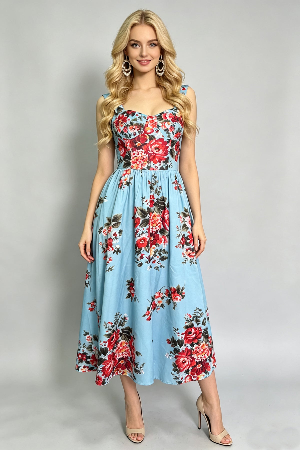 Scarlett Floral Sweetheart A-Line Dress