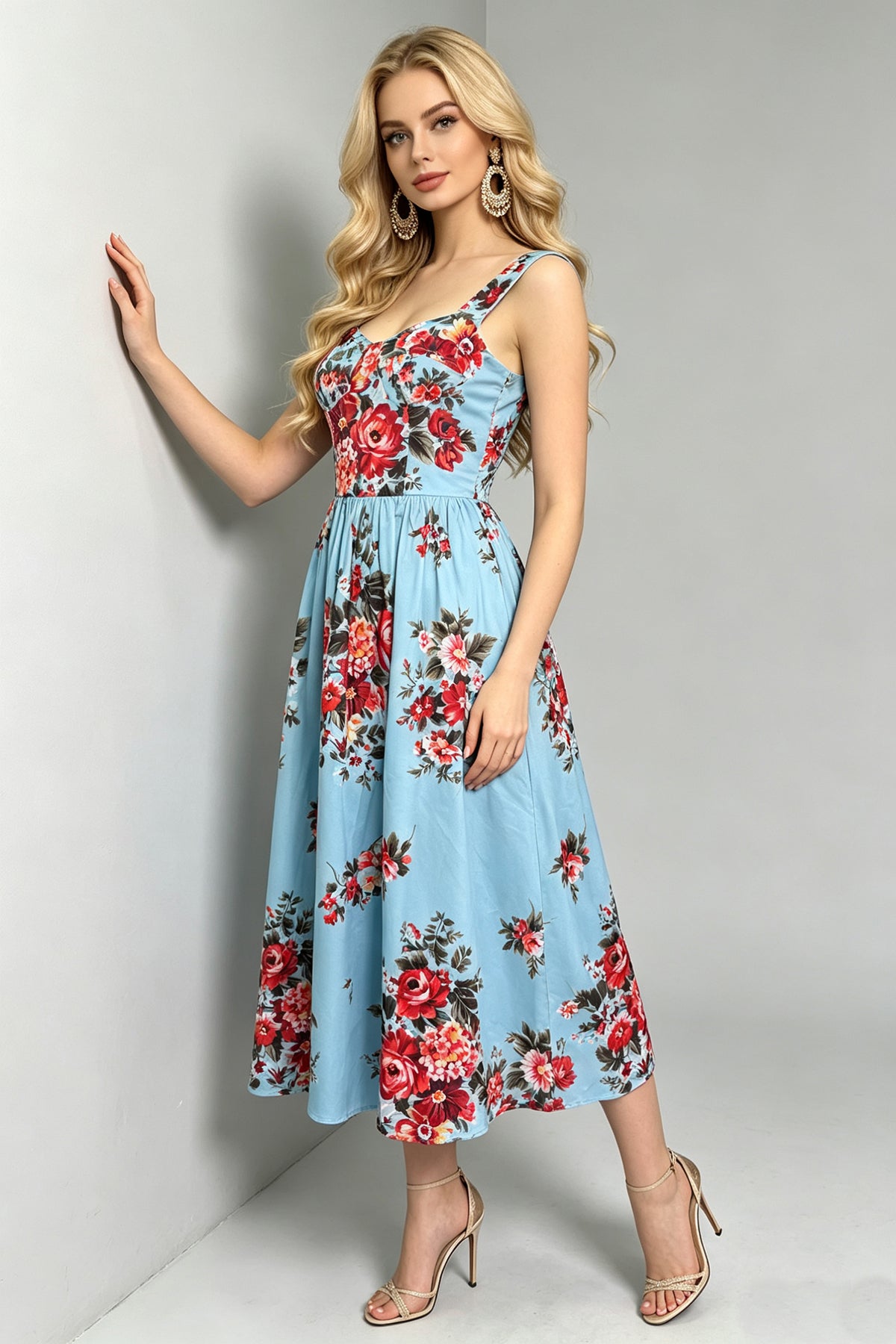Scarlett Floral Sweetheart A-Line Dress