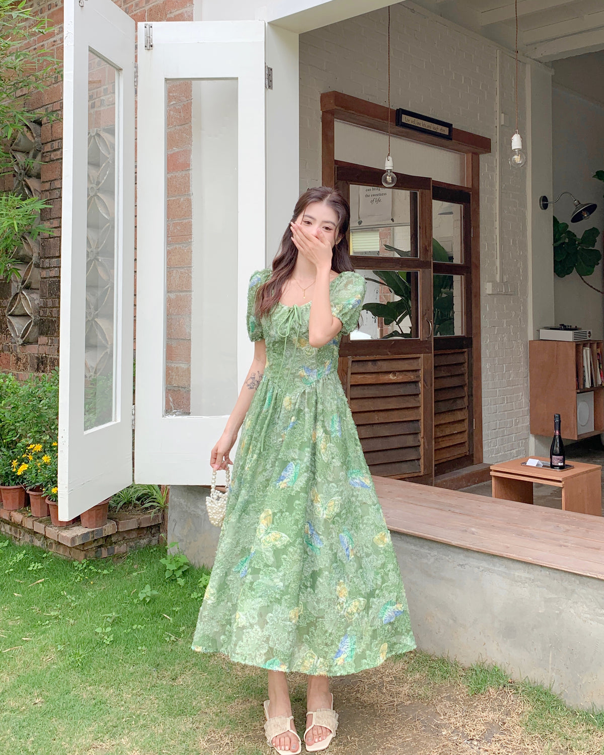 French Countryside Puff Sleeve Midi