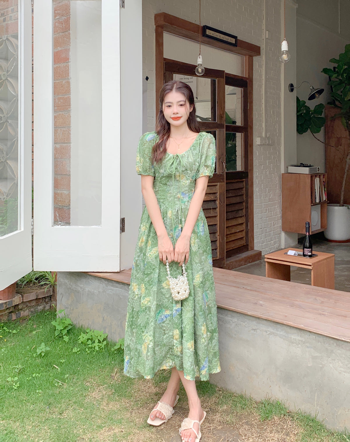 French Countryside Puff Sleeve Midi