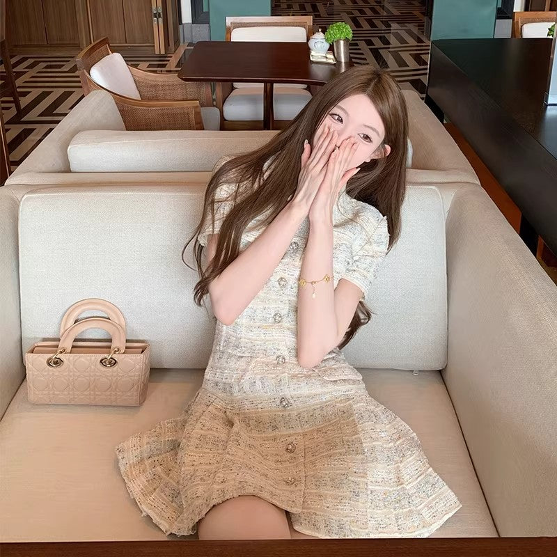 French Style Chanel Inspired Women's Summer Tweed Dress