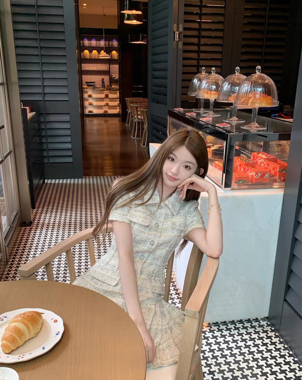 French Style Chanel Inspired Women's Summer Tweed Dress
