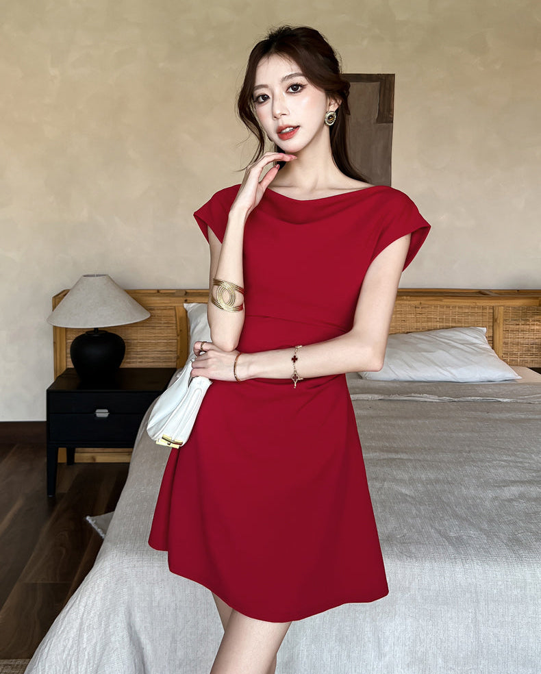 Aurelie French-Cut Ruched Mini Dress
