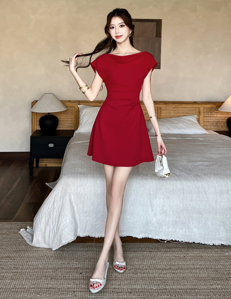 Aurelie French-Cut Ruched Mini Dress
