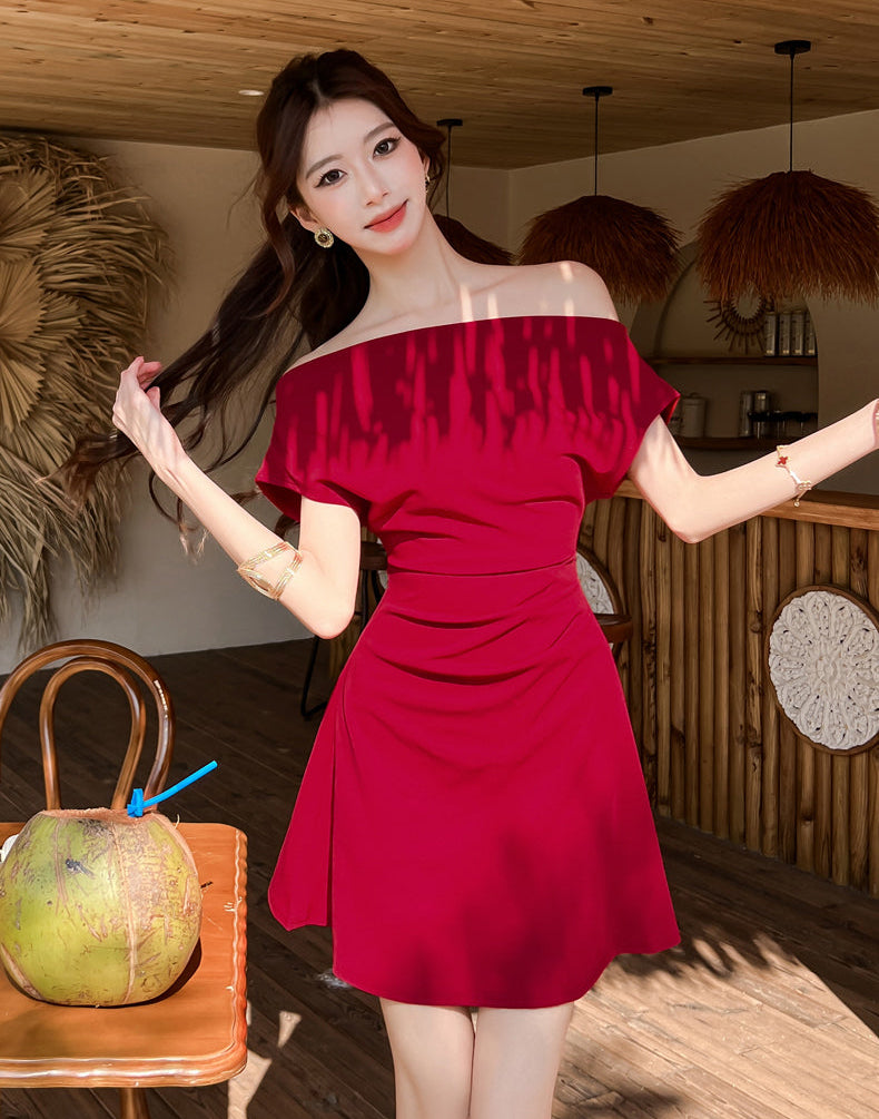 Aurelie French-Cut Ruched Mini Dress
