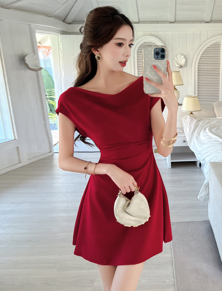Aurelie French-Cut Ruched Mini Dress