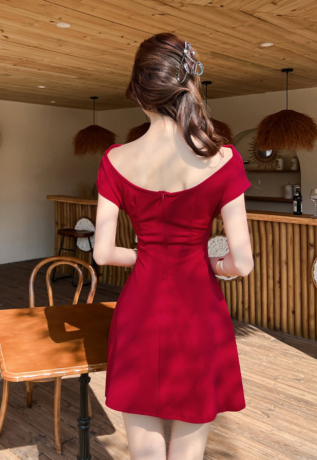 Aurelie French-Cut Ruched Mini Dress