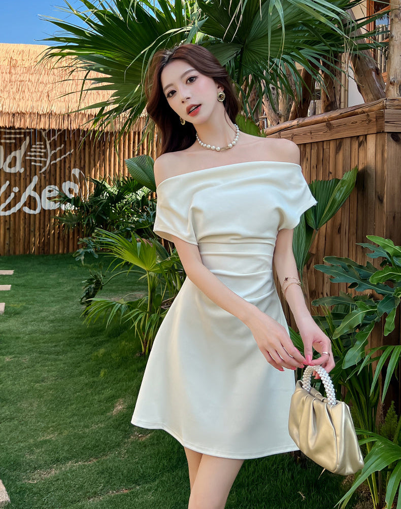 Aurelie French-Cut Ruched Mini Dress