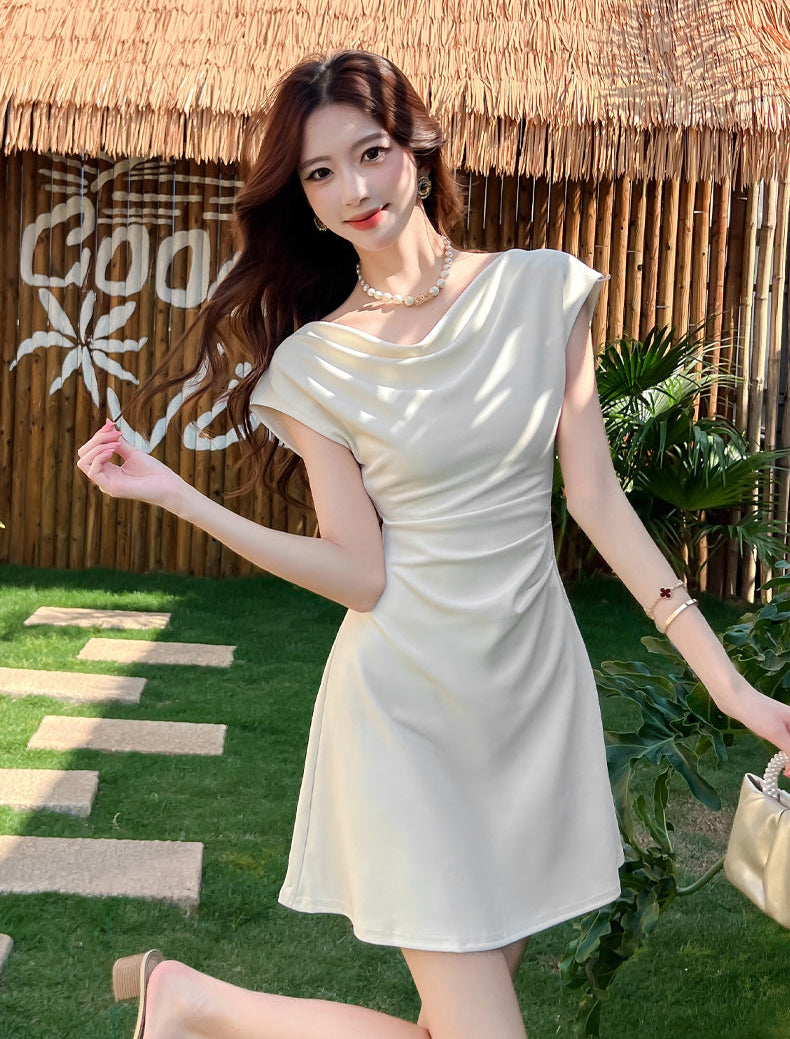 Aurelie French-Cut Ruched Mini Dress