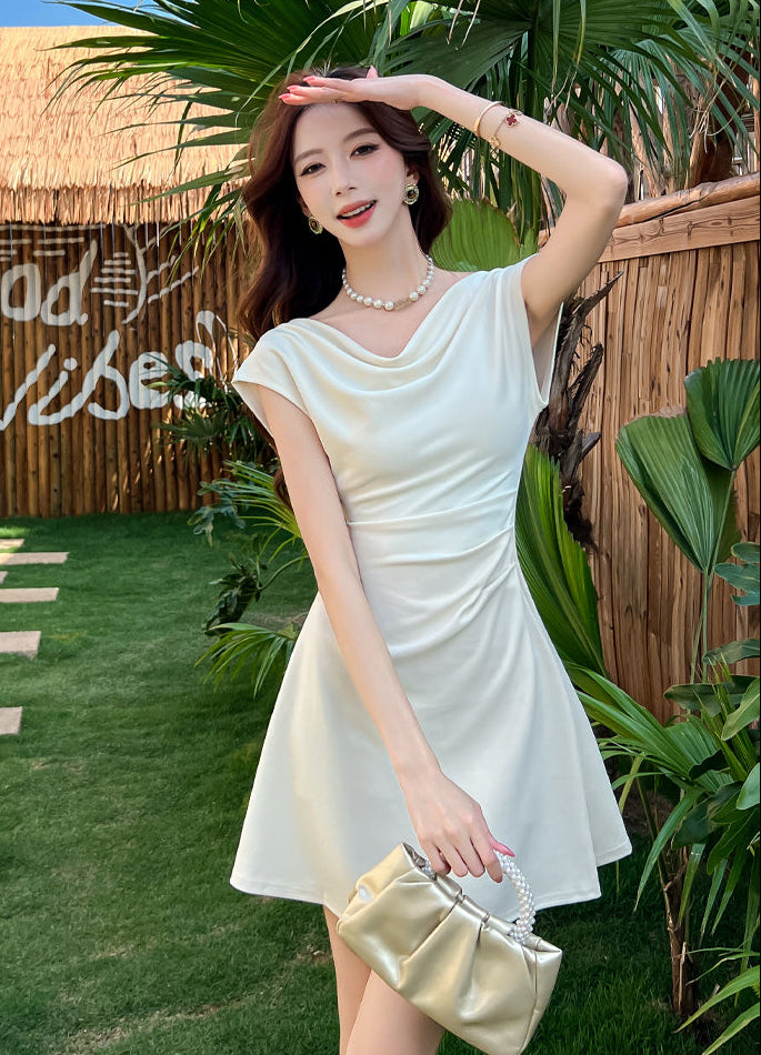 Aurelie French-Cut Ruched Mini Dress