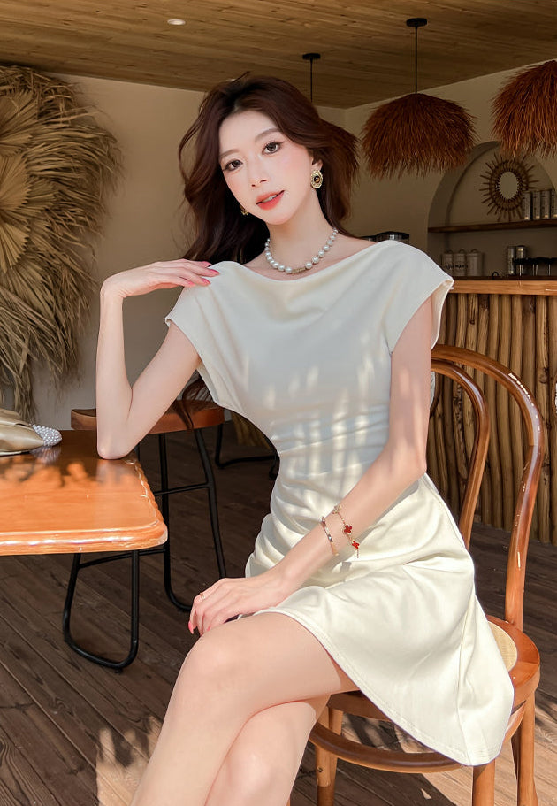 Aurelie French-Cut Ruched Mini Dress