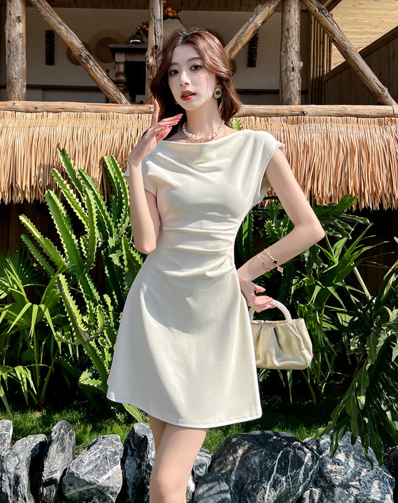 Aurelie French-Cut Ruched Mini Dress