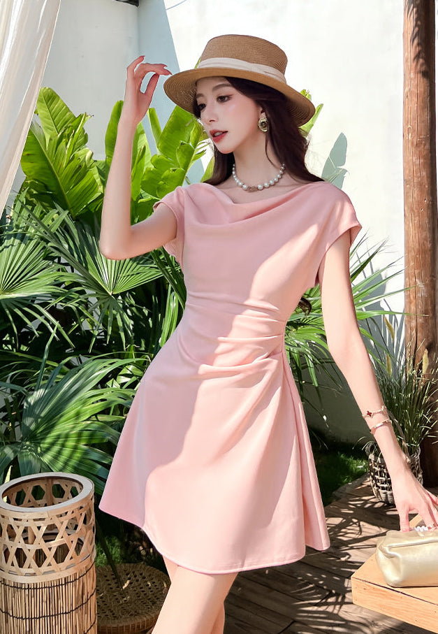 Aurelie French-Cut Ruched Mini Dress