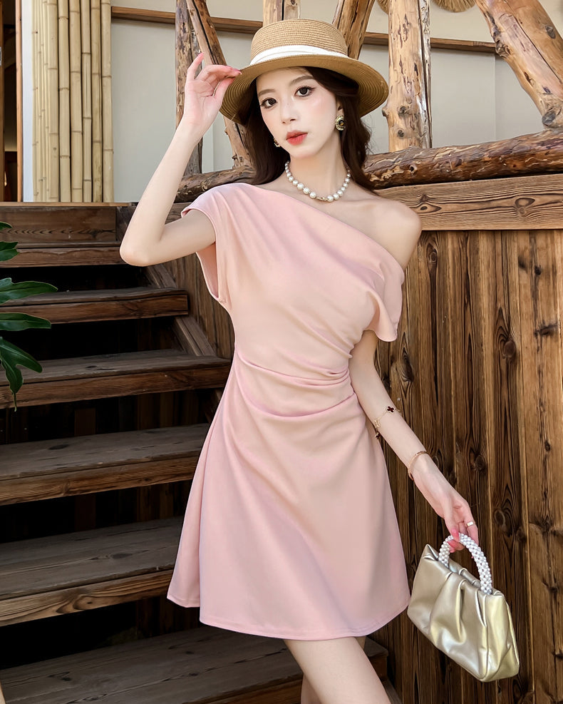 Aurelie French-Cut Ruched Mini Dress