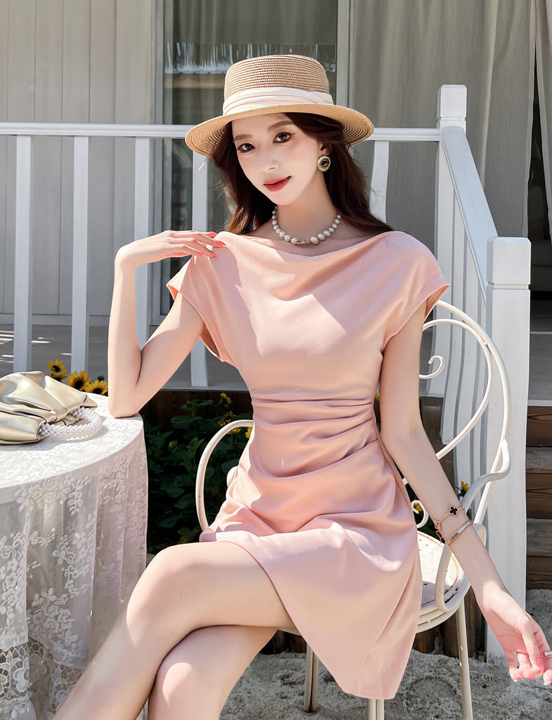 Aurelie French-Cut Ruched Mini Dress