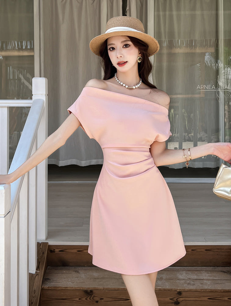 Aurelie French-Cut Ruched Mini Dress