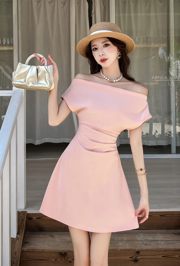 Aurelie French-Cut Ruched Mini Dress