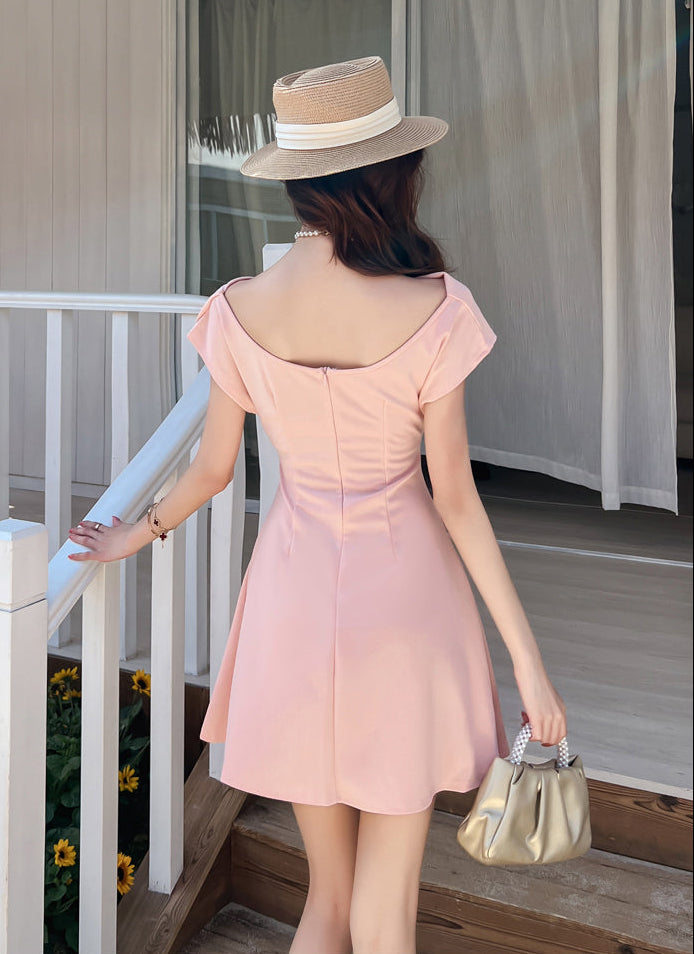 Aurelie French-Cut Ruched Mini Dress