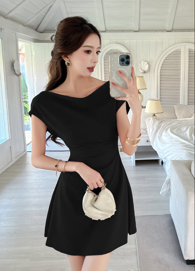 Aurelie French-Cut Ruched Mini Dress