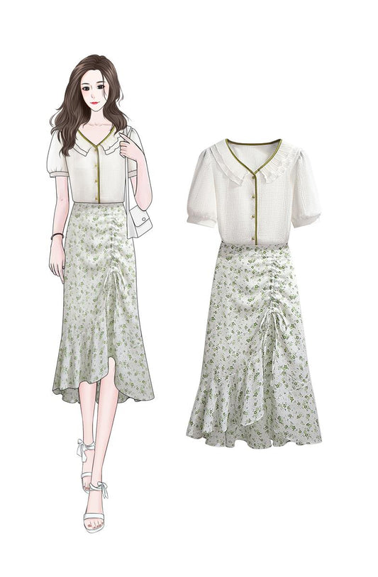 Fresh Sage Ditsy Floral Two-Piece Co-ord Set