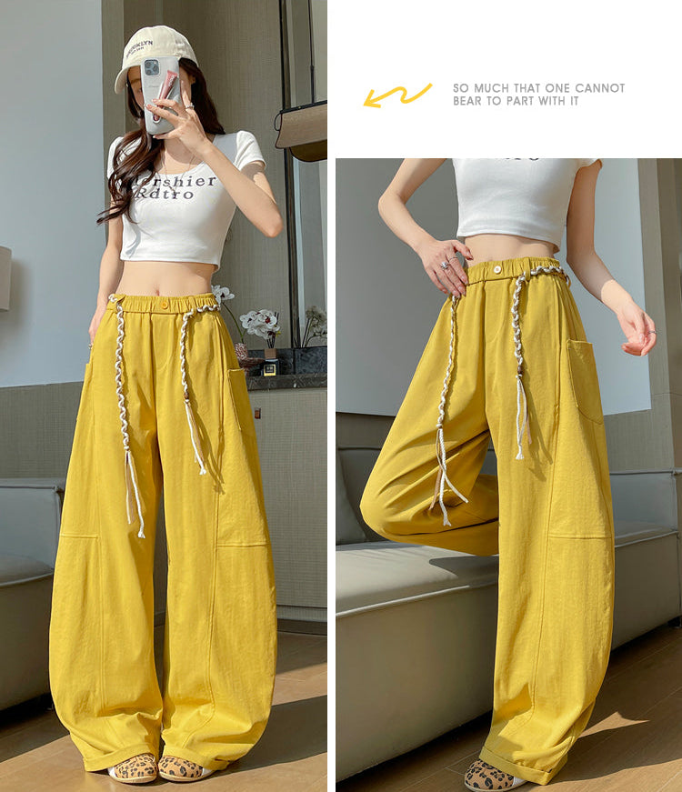 Sculptural Cotton Curved-Leg Trousers