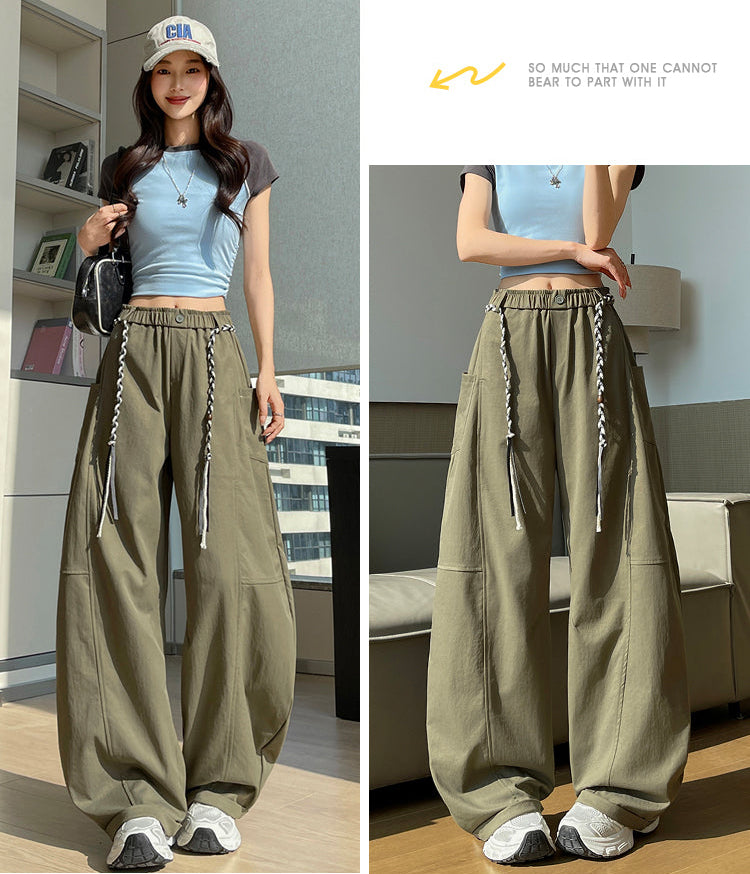 Sculptural Cotton Curved-Leg Trousers