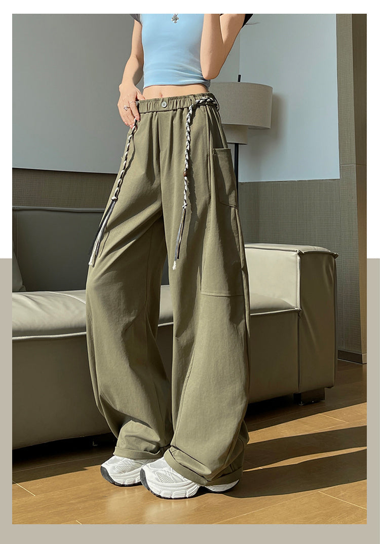 Sculptural Cotton Curved-Leg Trousers