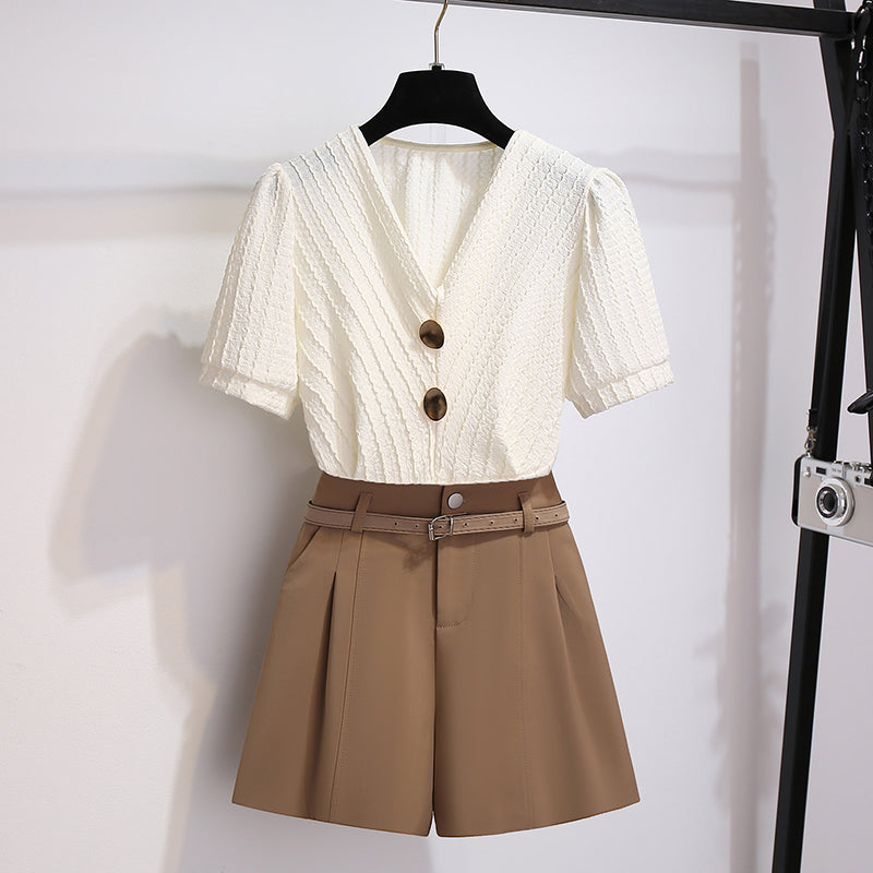 Ivory Horizon Belted Two-Piece Set