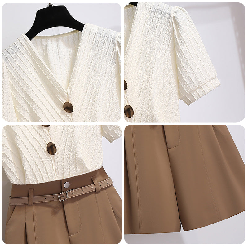 Ivory Horizon Belted Two-Piece Set