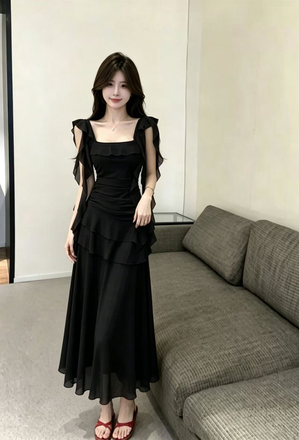 Juliet Cascade Chiffon Dress