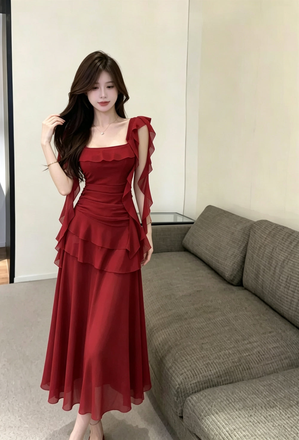 Juliet Cascade Chiffon Dress